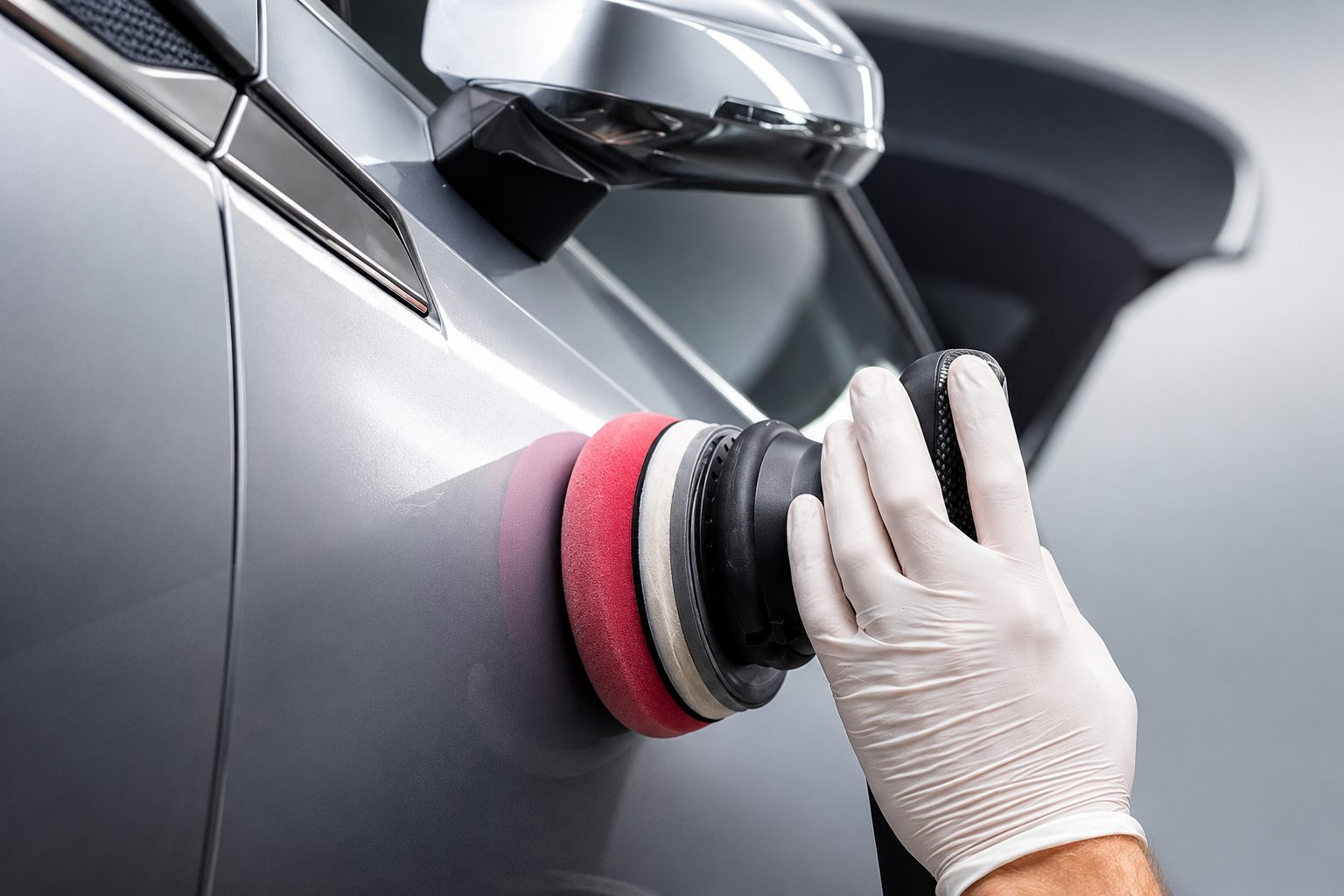 Machine polishing a vehicle panel